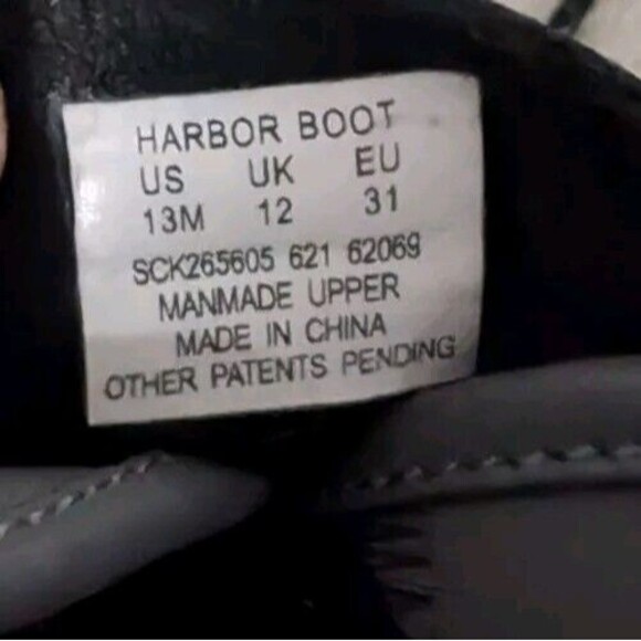 Sperry Rainboots Harbor Boot Kids Boys Waterproof Sz 13 Pull On Black Duck - Picture 9 of 9